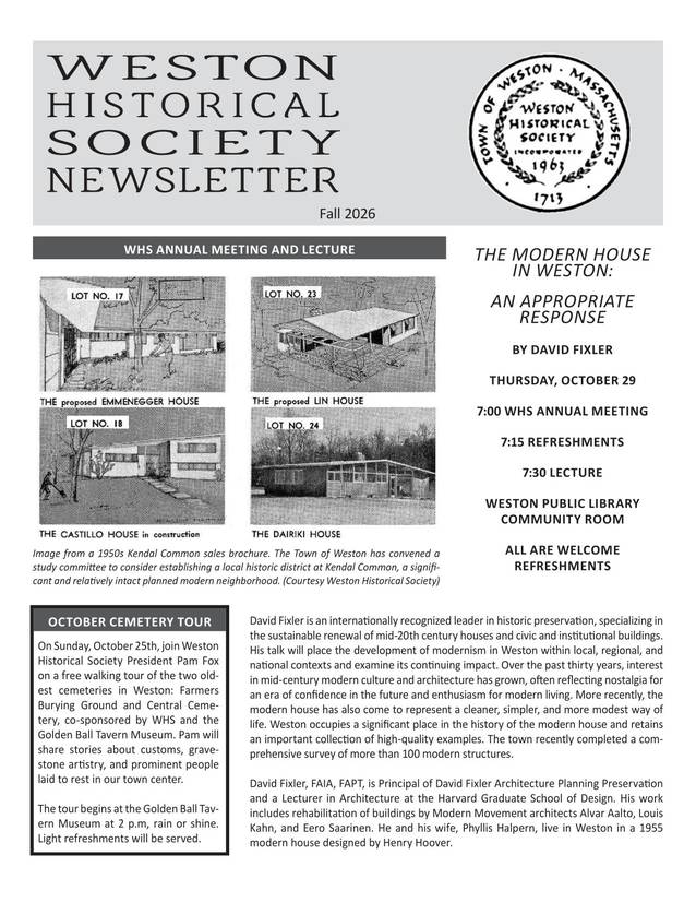 Cover of Fall 2026 newsletter.