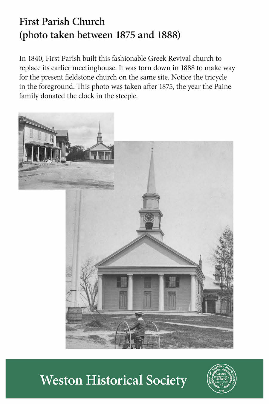 First Parish Church, photo taken between 1875 and 1888.
