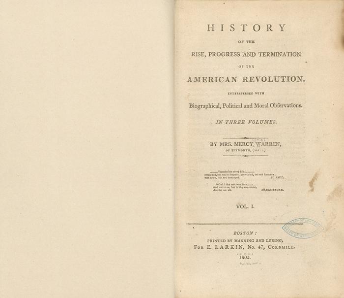Front page spread of History of the American Revolution.