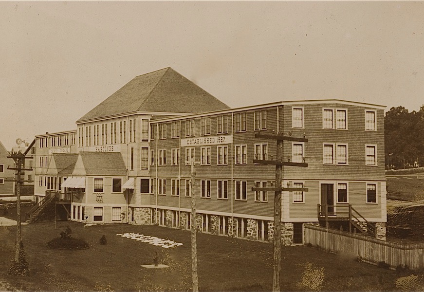 Front of organ factory facing railroad